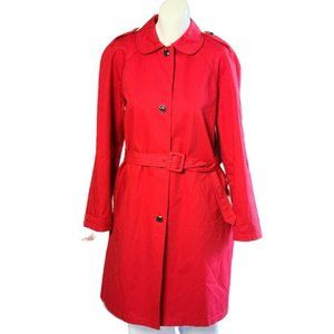 Anne Klein Red Trench Coat Size 12